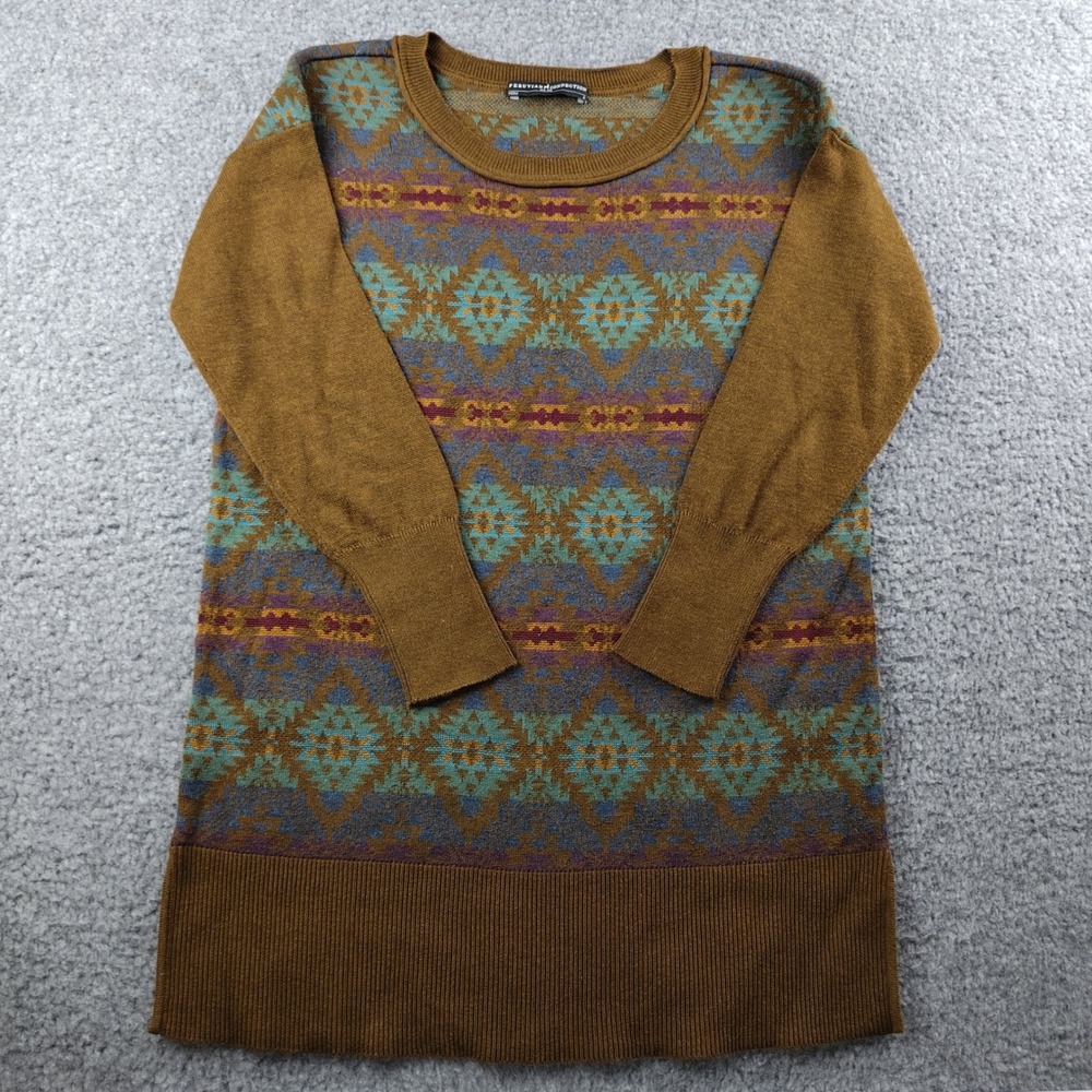Peruvian Connection Sweater Womens Small Brown Pima Cotton Southwestern EUC